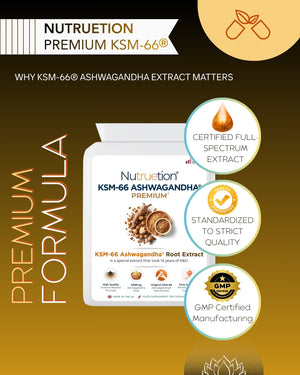 Premium KSM-66 Ashwagandha® 500mg | GMP and BRCGS Certified | Made in the UK