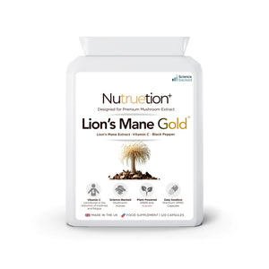 Lion’s Mane Gold Mushroom Extract Complex with Acerola Cherry (Natural Vitamin C) & Black Pepper