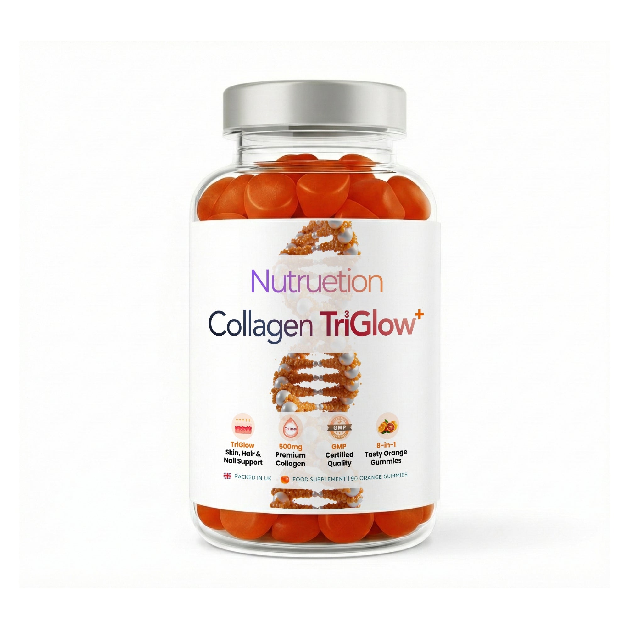 Nutruetion TriGlow+ Collagen Gummies | 8-in-1 Beauty Complex with Biotin, Selenium & Vitamin C