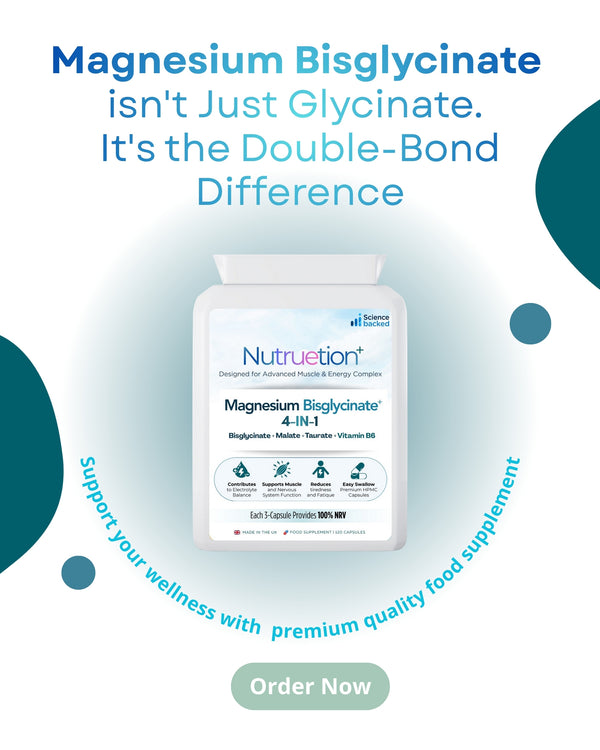 Nutruetion Magnesium Bisglycinate Complex 4-in-1 | High Strength Formula with Malate, Taurate & Vitamin B6 | 120 Vegan Capsules | UK Made