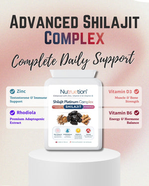 Shilajit Platinum Complex - High Strength with Ashwagandha KSM-66 & Rhodiola Rosea