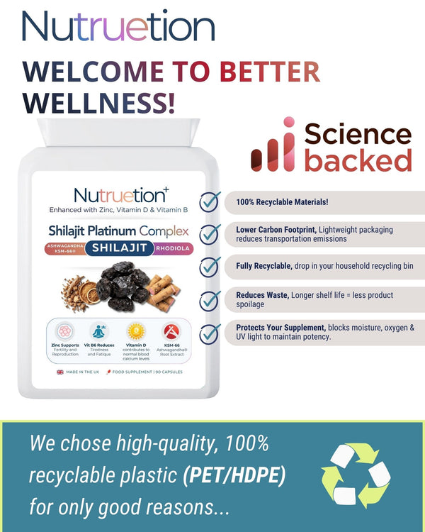 Nutruetion Shilajit Complex 2000mg | With Ashwagandha KSM-66 & Rhodiola | 90 Vegetarian Capsules | High Strength Adaptogen | UK Made