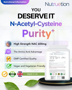 NAC Purity+ N-Acetyl-Cysteine High Strength Precursor to Glutathione