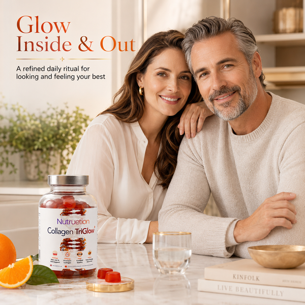Nutruetion TriGlow+ Collagen Gummies | 8-in-1 Beauty Complex with Biotin, Selenium & Vitamin C