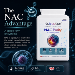 Nutruetion NAC 600mg Capsules | High Purity N-Acetyl-Cysteine | 120 Vegan Capsules | Amino Acid Supplement | UK Made