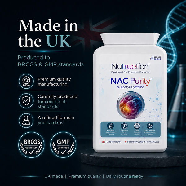 Nutruetion NAC 600mg Capsules | High Purity N-Acetyl-Cysteine | 120 Vegan Capsules | Amino Acid Supplement | UK Made
