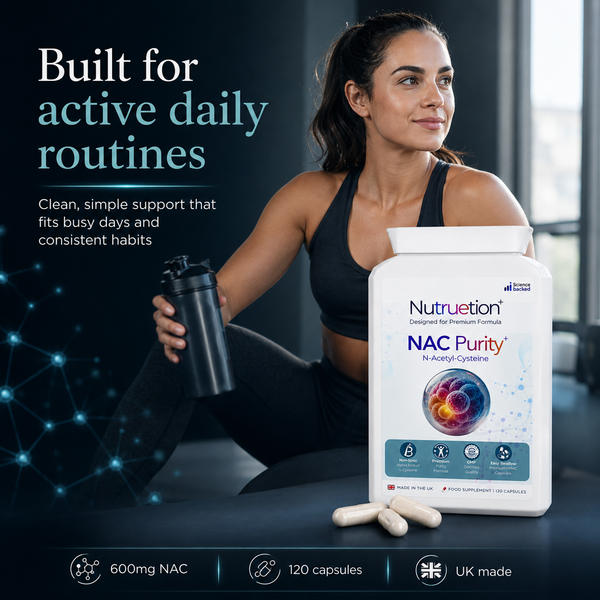 Nutruetion NAC 600mg Capsules | High Purity N-Acetyl-Cysteine | 120 Vegan Capsules | Amino Acid Supplement | UK Made
