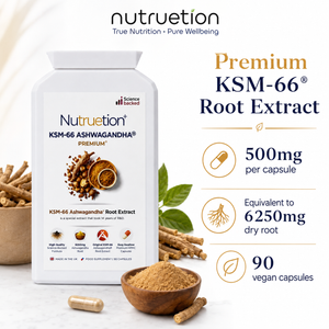 Nutruetion KSM-66 Ashwagandha® 500mg | Food Supplement | 90 Vegan Capsules | Made in UK