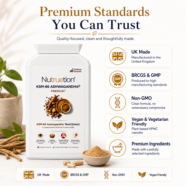 Nutruetion KSM-66 Ashwagandha® 500mg | Food Supplement | 90 Vegan Capsules | Made in UK