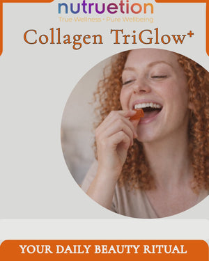 Nutruetion TriGlow+ Collagen Gummies | 8-in-1 Beauty Complex with Biotin, Selenium & Vitamin C