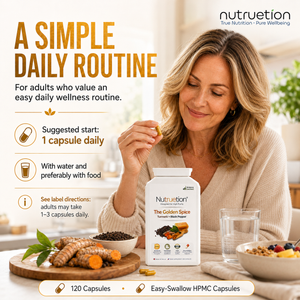 Nutruetion Turmeric & Black Pepper Capsules | High Strength 500mg with Piperine for Absorption | 120 Vegan Capsules